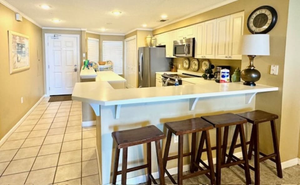kitchen with barseating