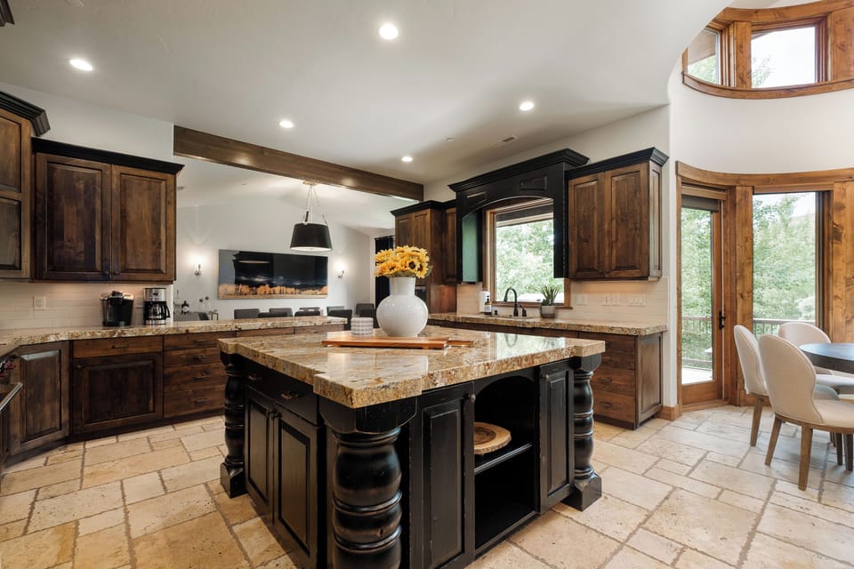 Kitchen │ Gorgeous, Oversized Island for Hosting Large Groups
