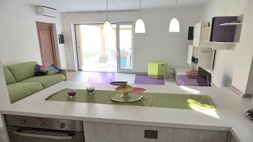 Living/dining area with double sofa bed amalfi coast holiday lettings apartment