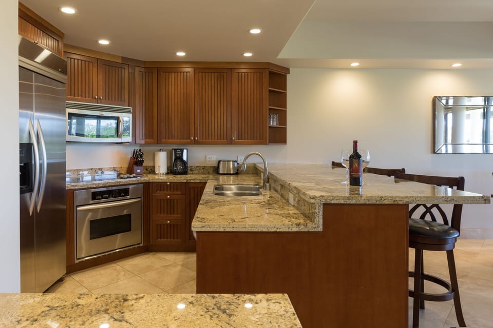 The convenience of a well stocked kitchen will make your stay so much more enjoyable.