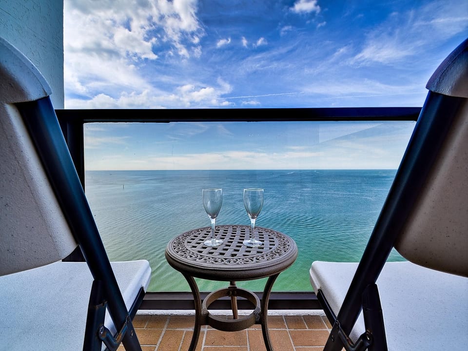 Perfect spot to enjoy morning coffee or a 5 o'clock beverage.