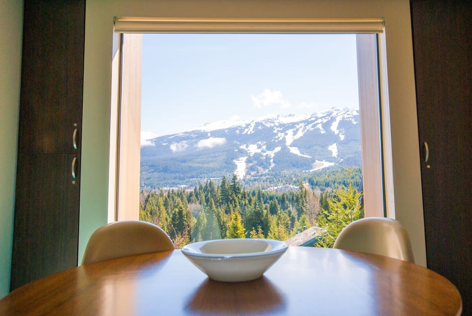 Bright dining area with beautiful views