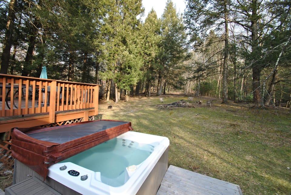 Hot Tub and Back Yard
