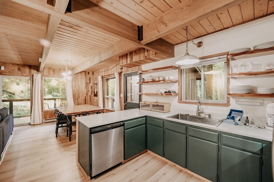 Indoors, Hardwood, Stained Wood, Sink, Kitchen
