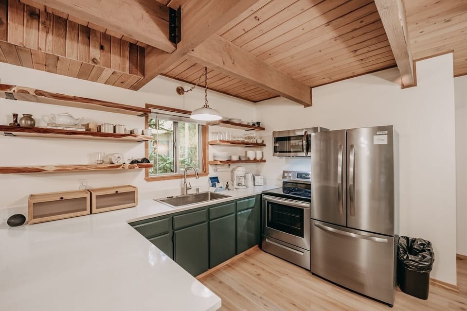 Indoors, Hardwood, Stained Wood, Kitchen, Sink