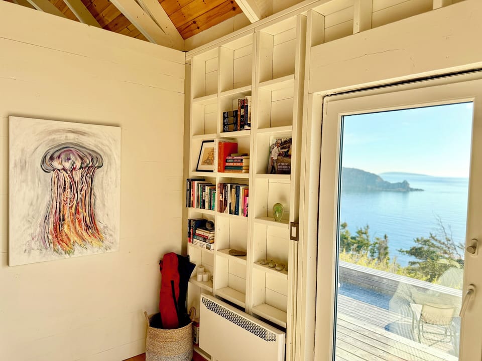 book nook with painting