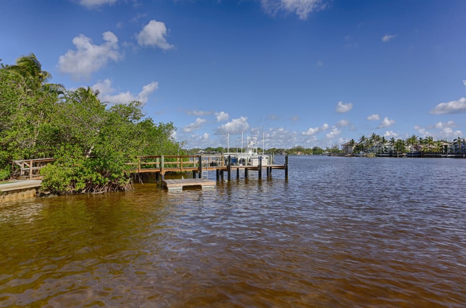 view from deck. Dock and floating dock