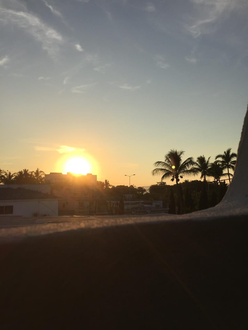 sunset view from bedroom and bathroom