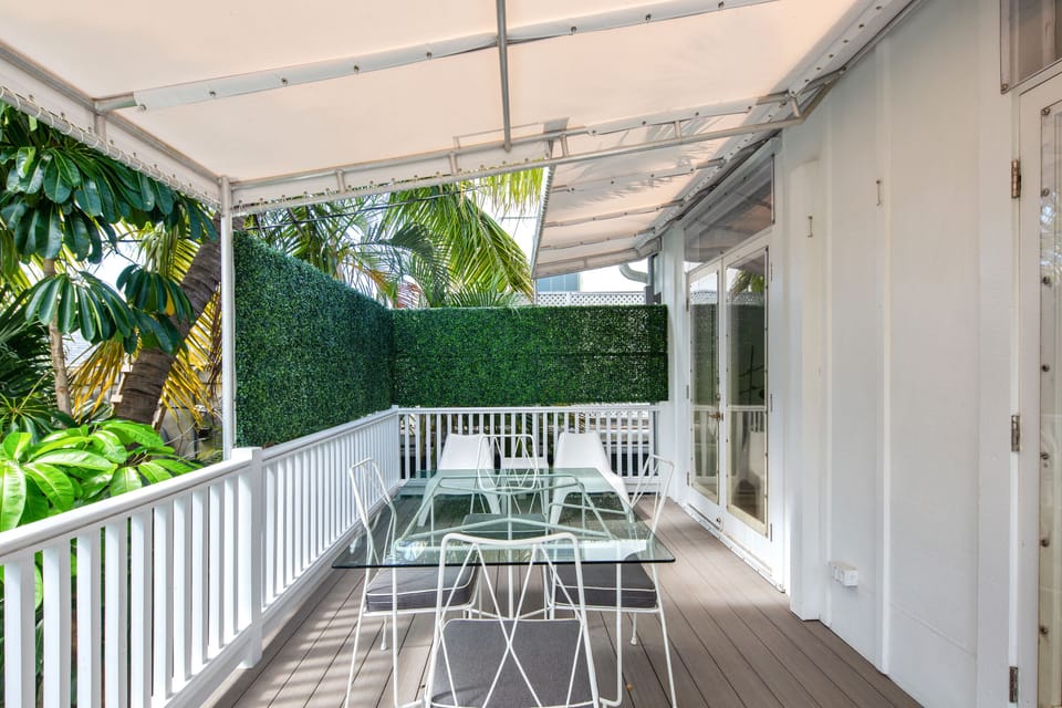 Dine al fresco on the rear balcony.