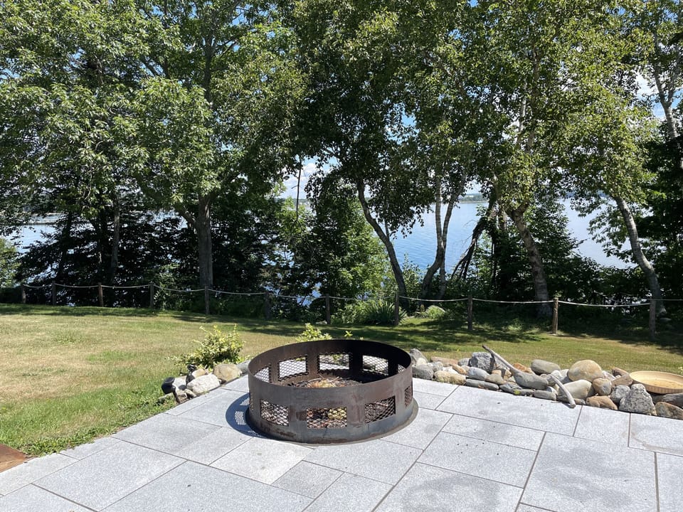 The Fire Pit and view to the water. 