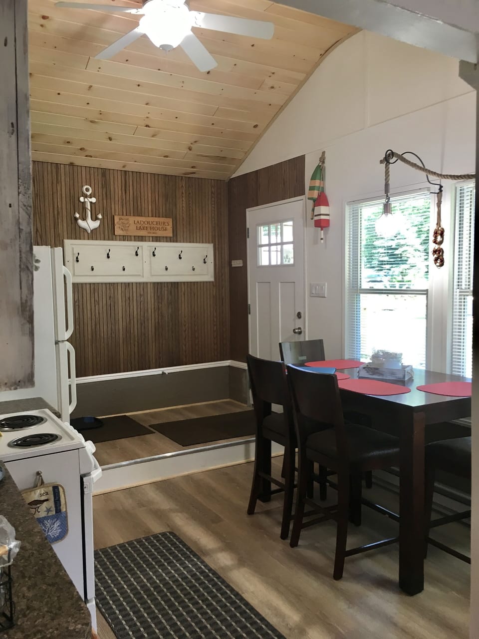 Kitchen area with high top table