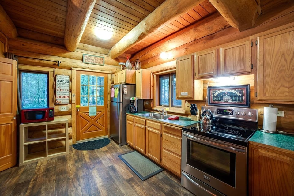 Kitchen with stainless steel appliances
