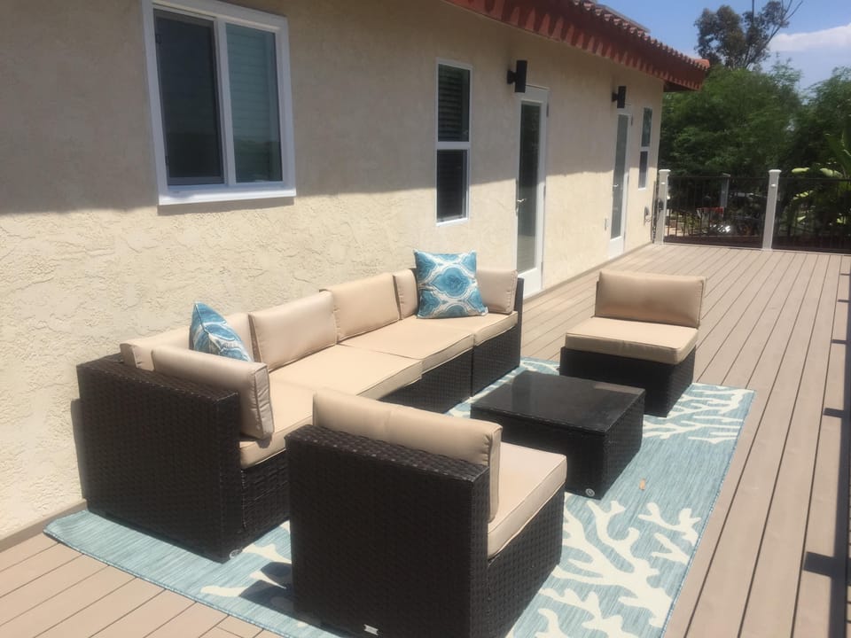 2nd story deck.  Two upstairs bedrooms have doors to the deck