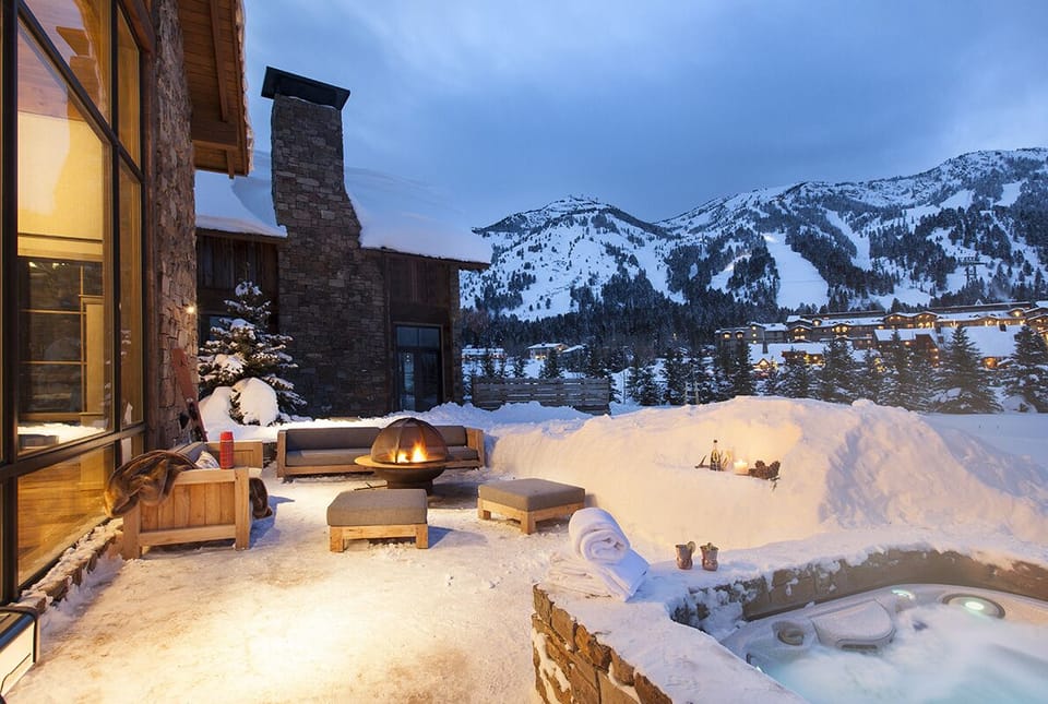 Patio - Fish Creek Lodge 04 - Teton Village, WY - Luxury Villa Rental