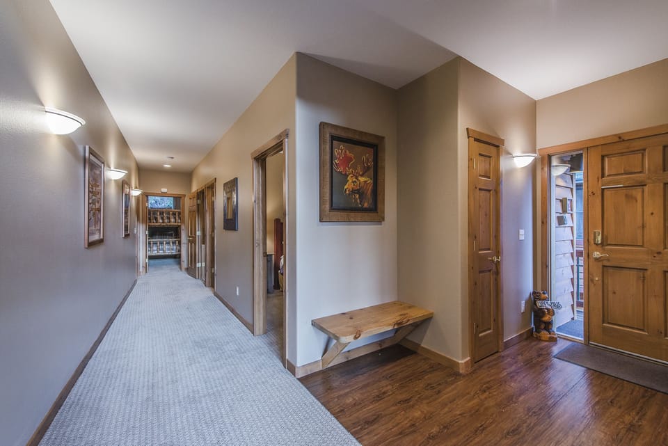 Hallway - Large hallway accesses bedrooms and bathrooms.