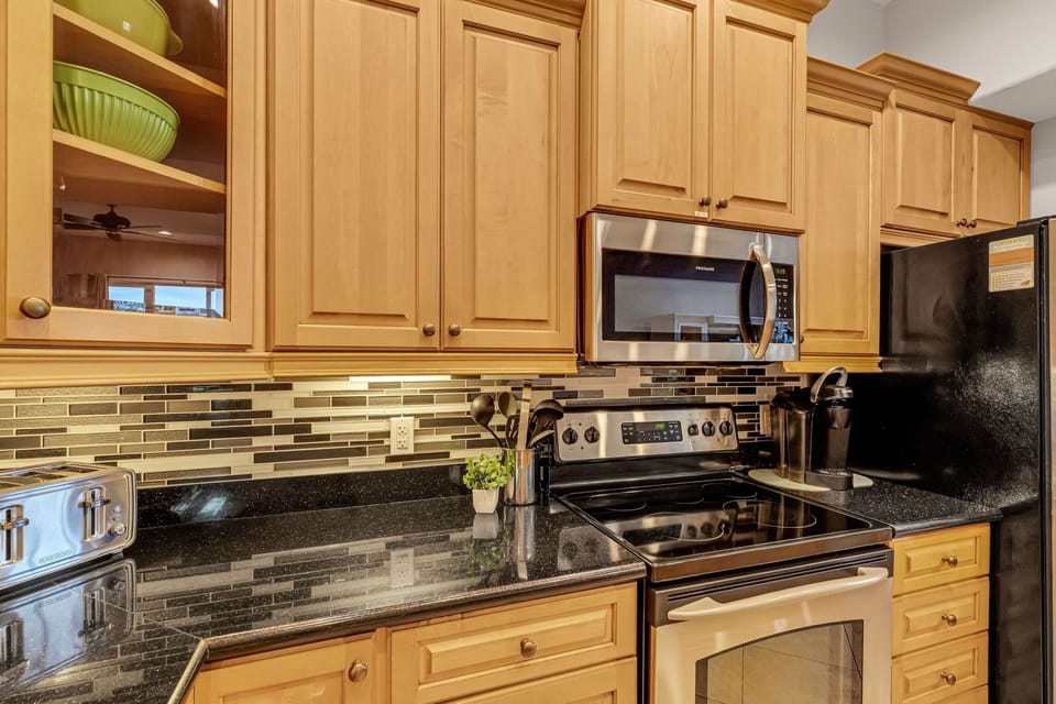 Fully equipped kitchen with modern appliances