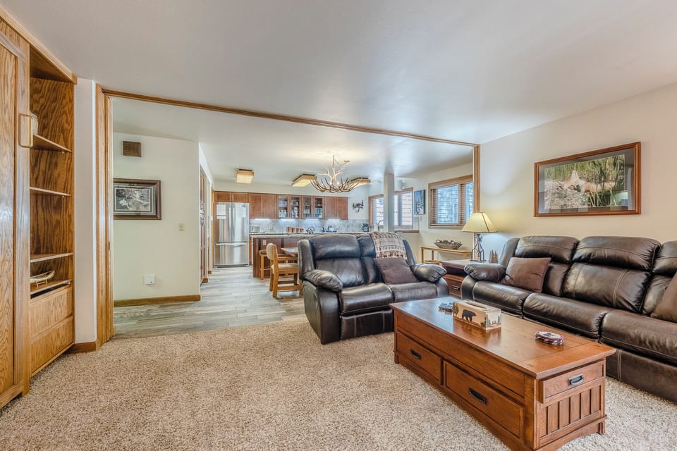 Living Room - Living room with leather sofa and loveseat.