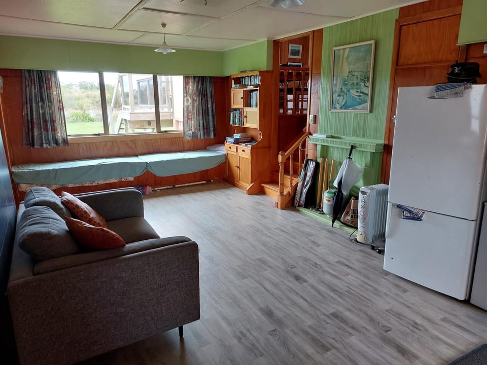 Lower lounge area. Extra Fridge/ freezer and deep freezer down here.