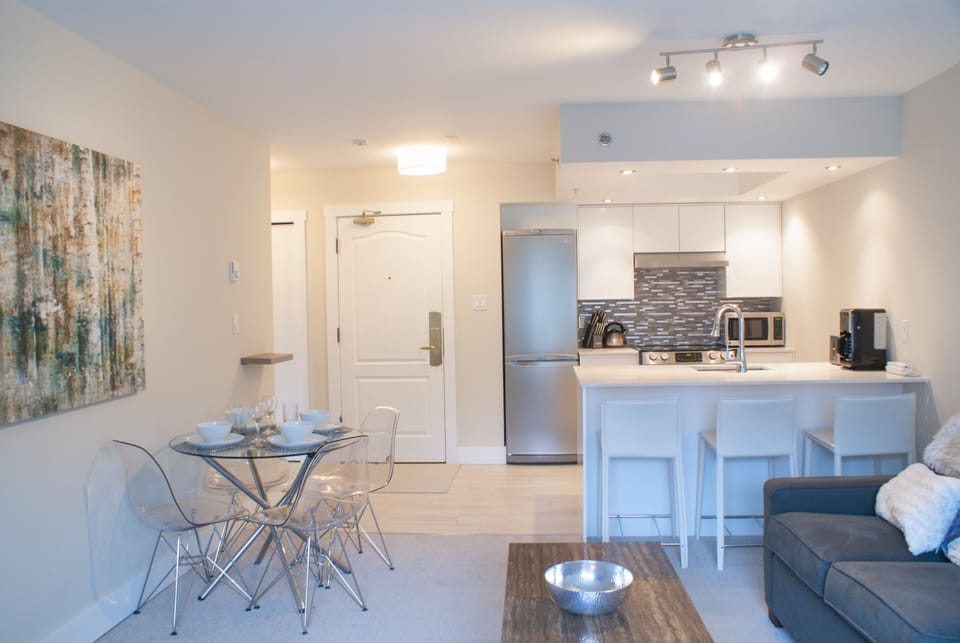 Open plan kitchen, living and dining