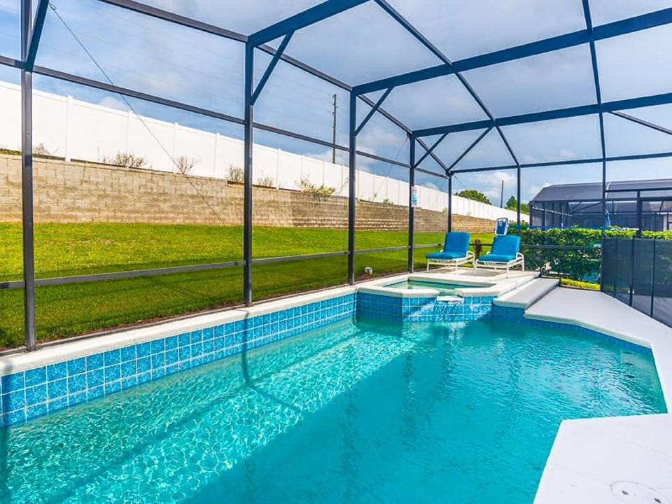 Relax in the pool and spa