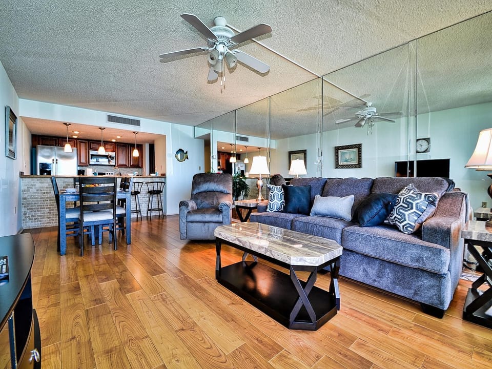 Open floor plan makes for great family interaction.