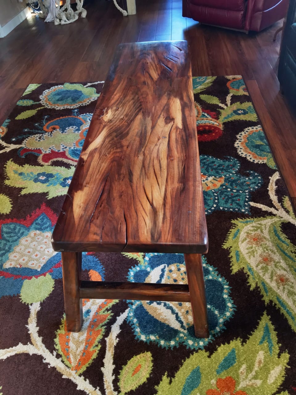 coffee table in TV room