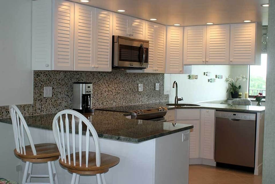 New granite and stainless kitchen