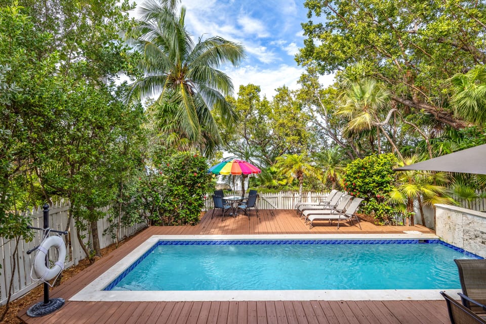 An outdoor tropical oasis awaits you!