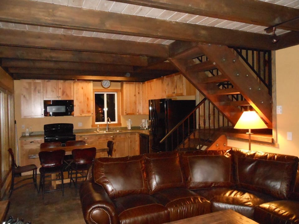 Living room into kitchen.