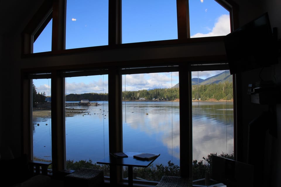 View through living area out the windows