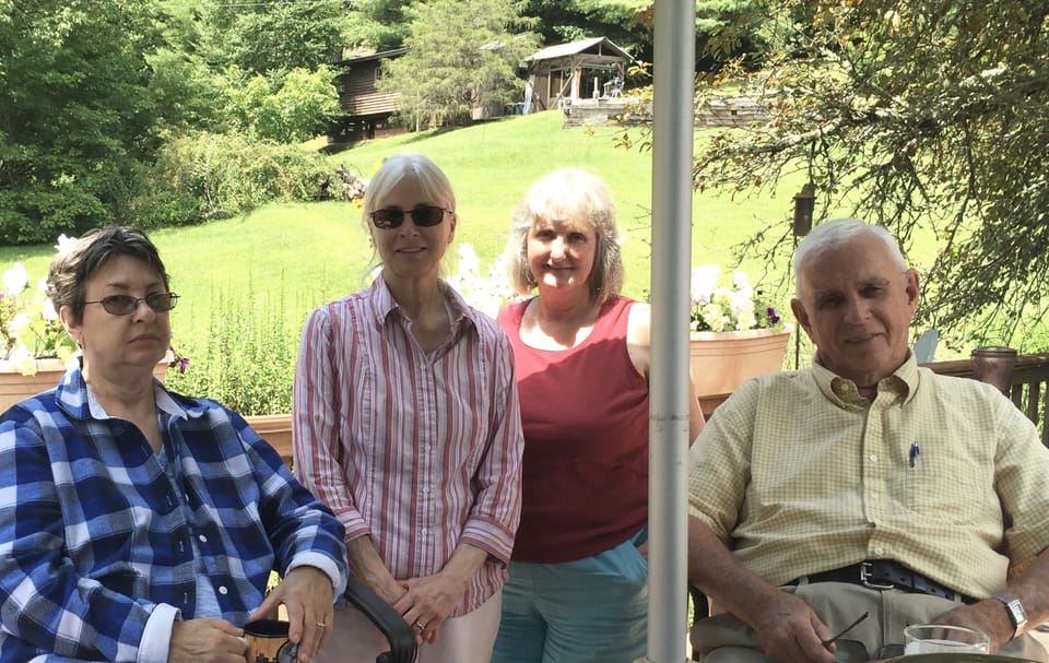 Back deck visitors (view of back area-other rental cabin seen in background)