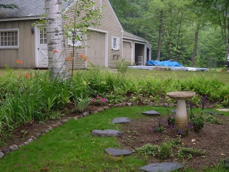  Flower garden view with Barn in background