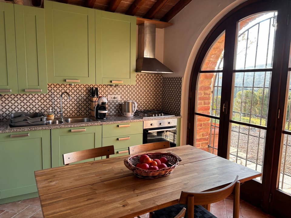 newly renovated kitchen/dining area with views overlooking the garden