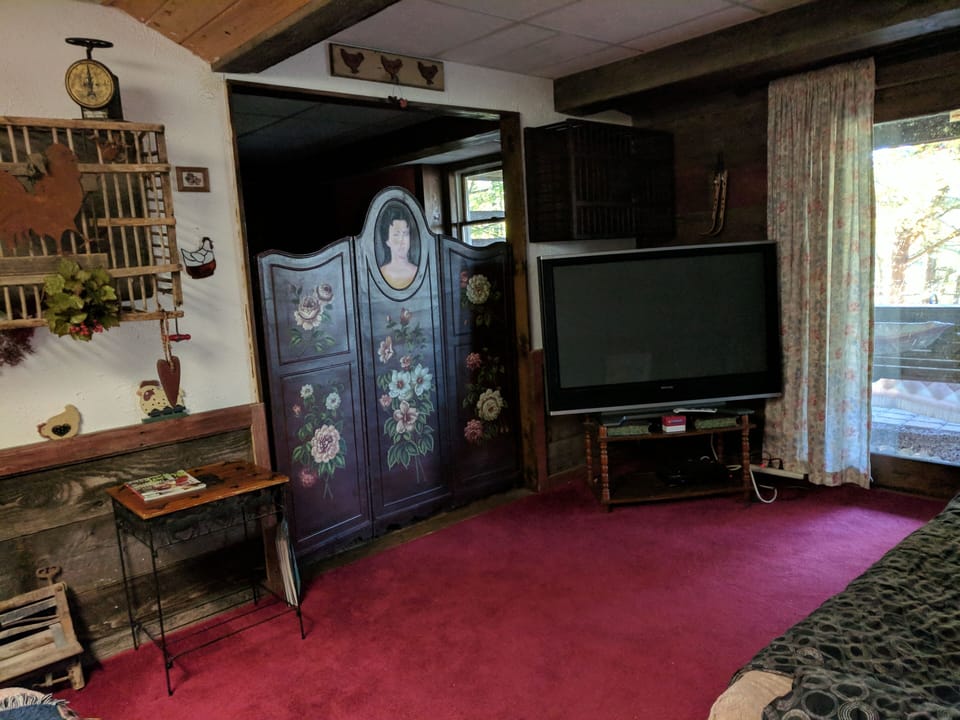 Living room and divider to library