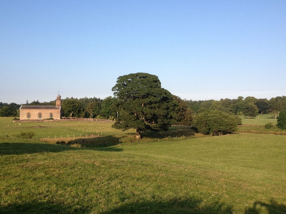 The view from the Garden to Kirkandrews Church