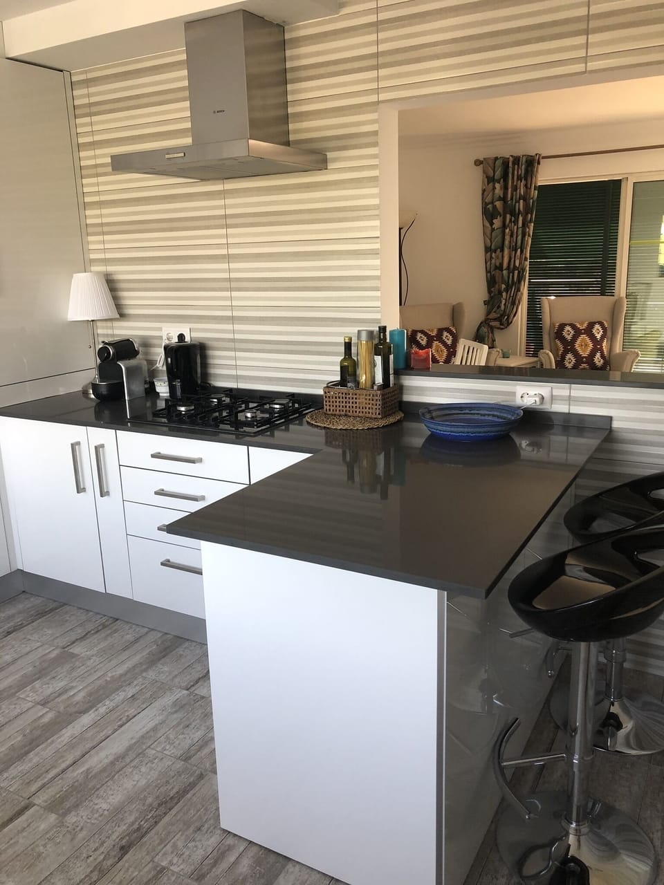 Well equipped modern kitchen.