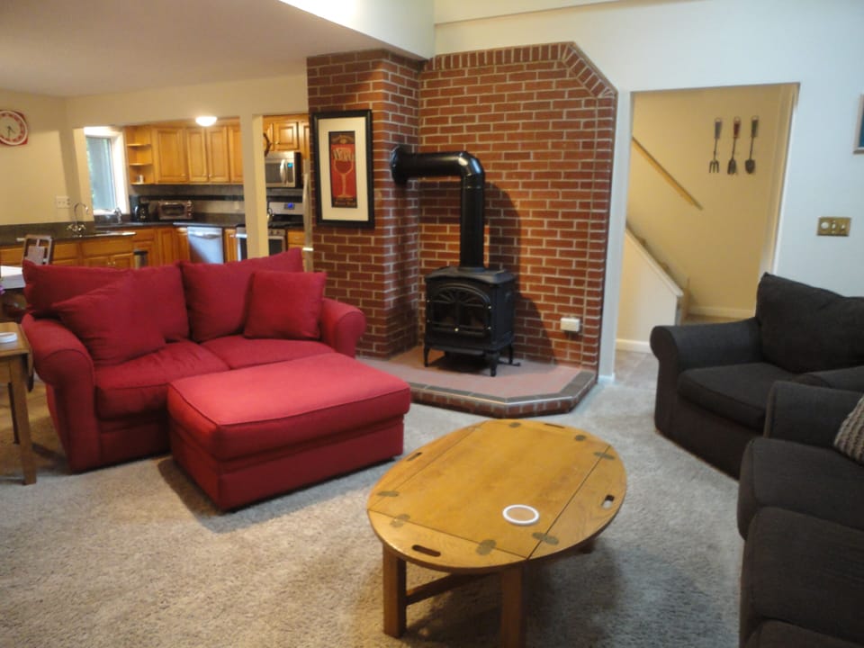Living room with gas stove