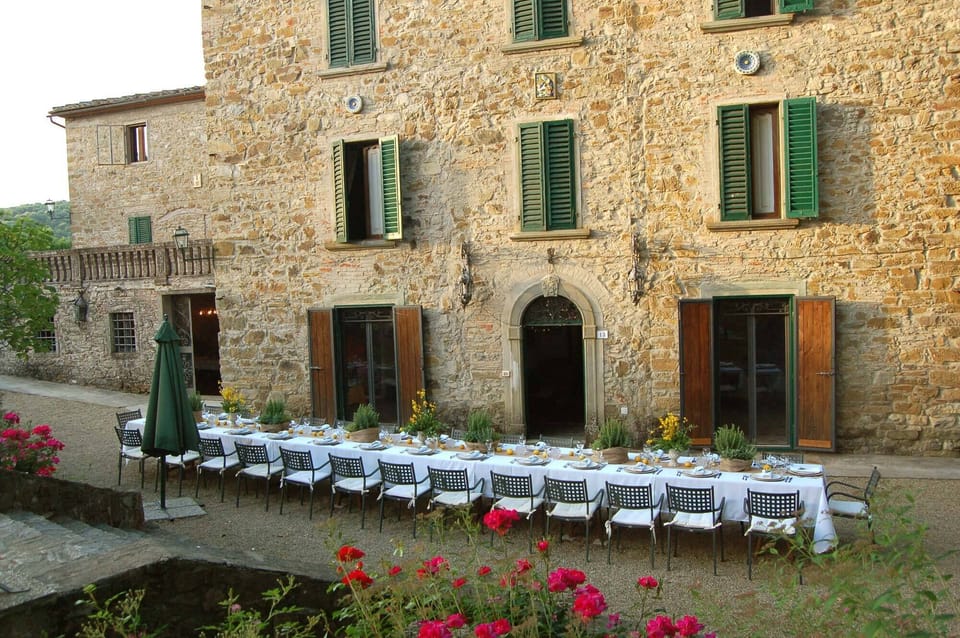 Outdoor banquet area