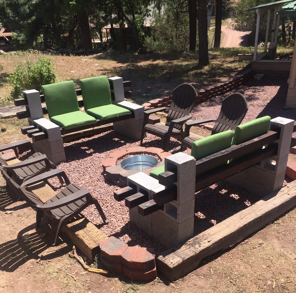 Fire ring with plenty of comfortable seating for groups 