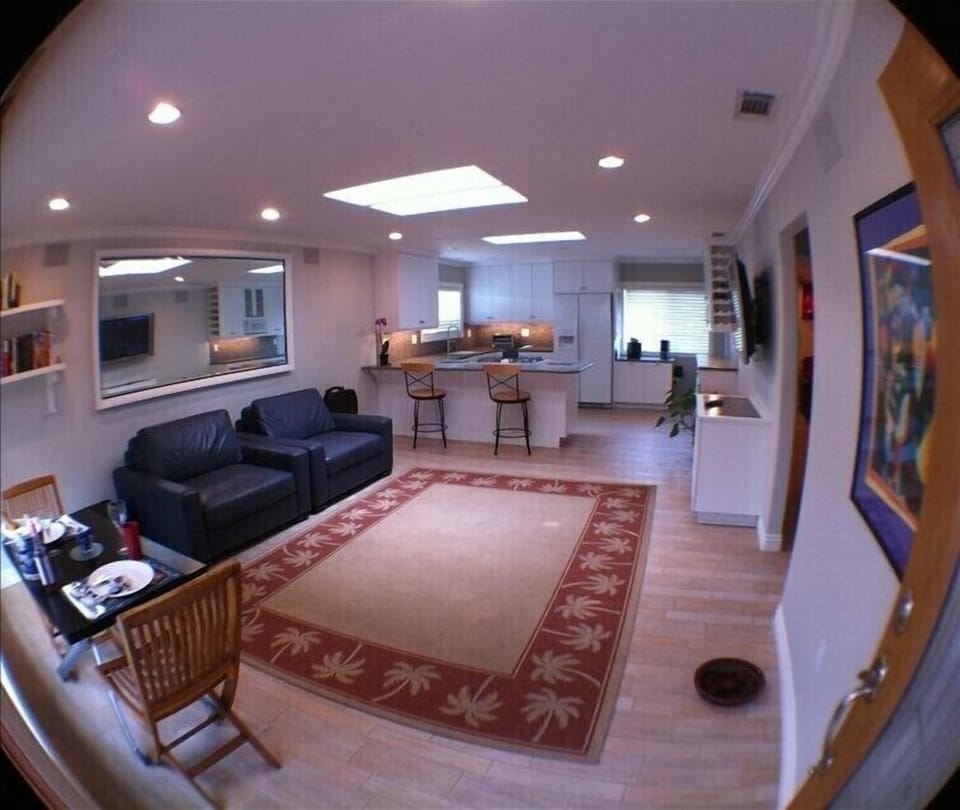 Fish eye view from the front entry.