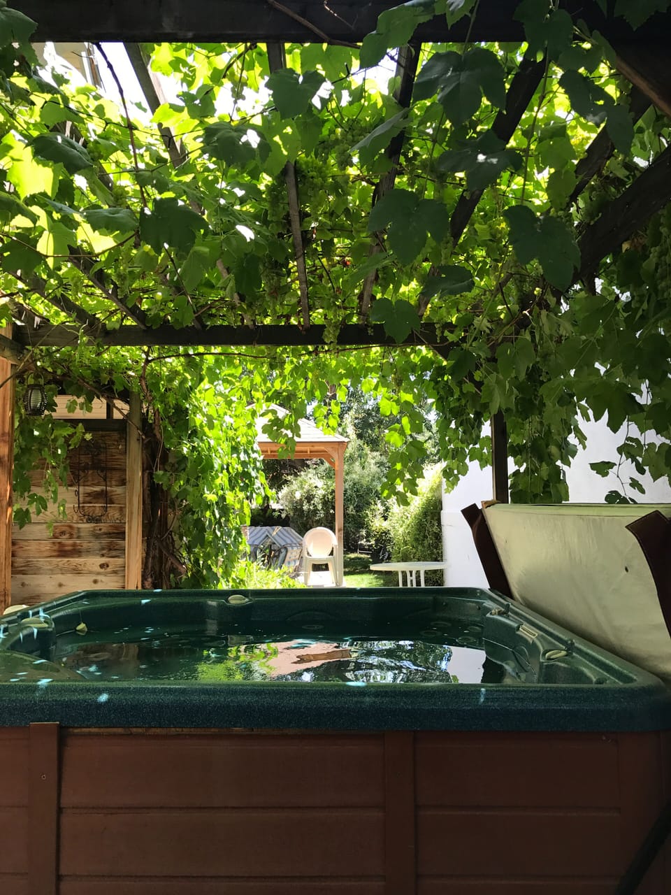 Hot tub area. 