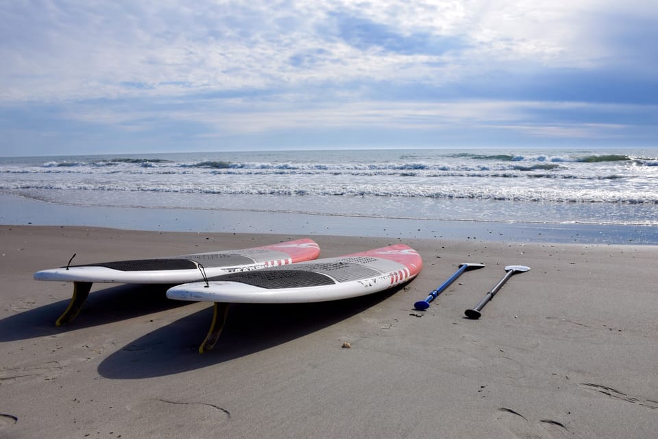 Enjoy our two stand up paddle boards, boogie boards and other fun beach toys