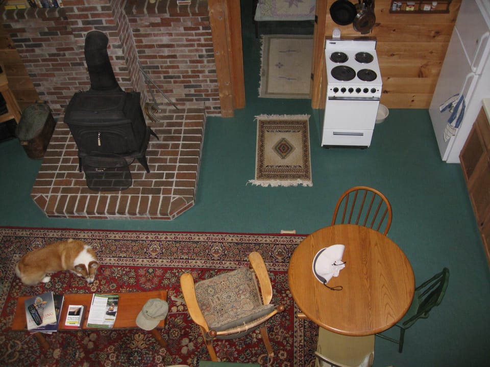 View looking down from loft bedroom