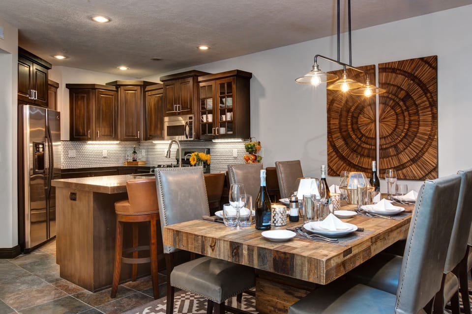 Family Dining Table Seats Six │ Breakfast Bar Seats Four