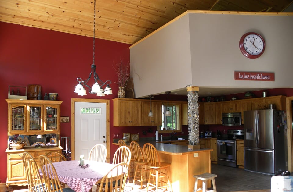 Fully loaded kitchen with open floor plan