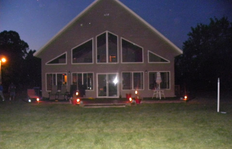 Cabin at night