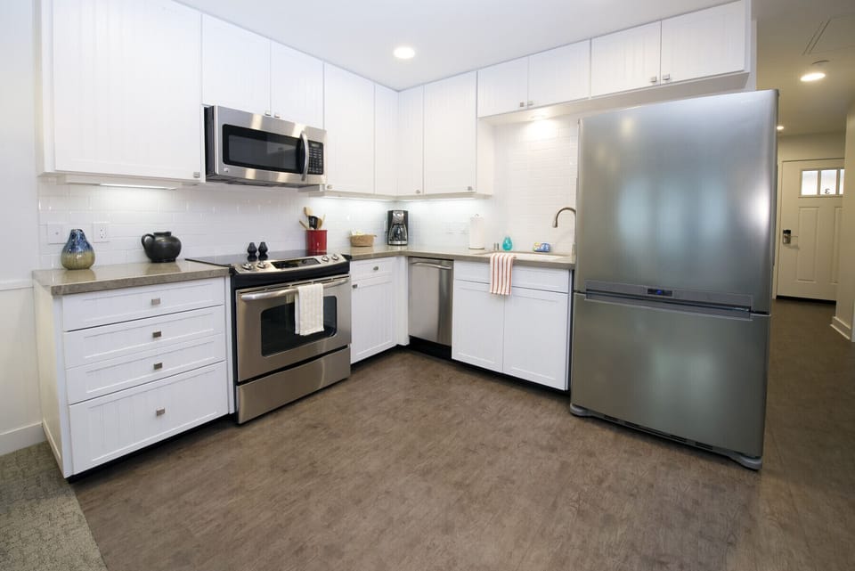 The kitchen is very well stocked, has full size appliances and is easy to cook in. 