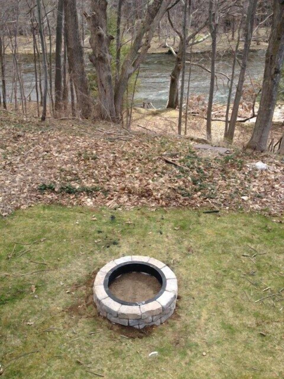 Brand new fire pit for your enjoyment.  (wood not provided)