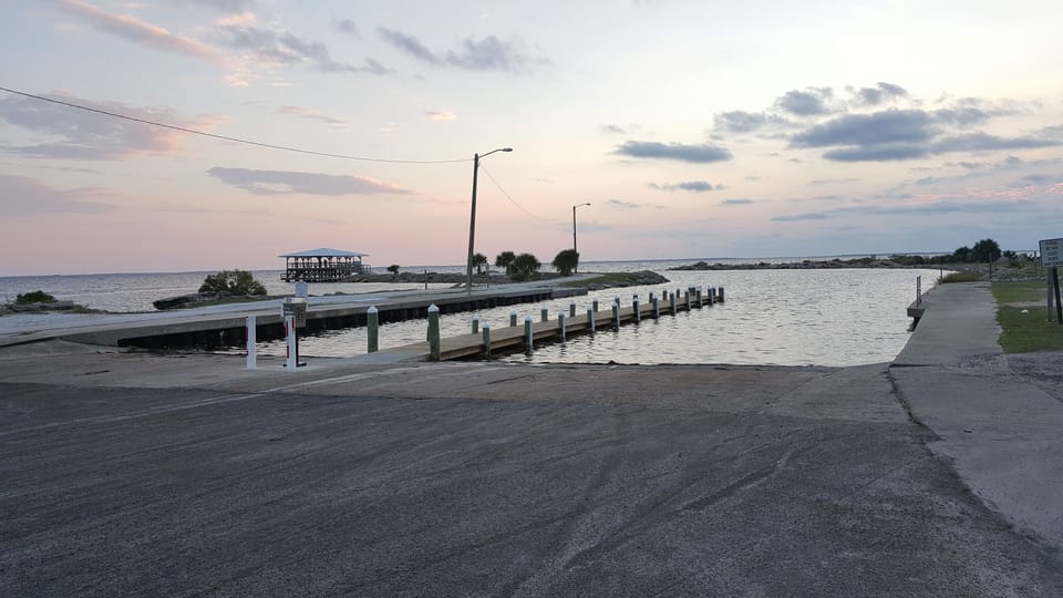 City boat ramp just a block and a half