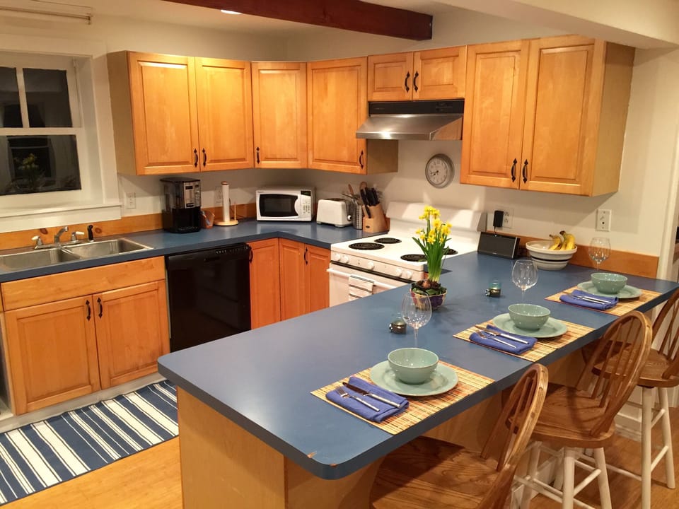 Kitchen with new hardwood floors 